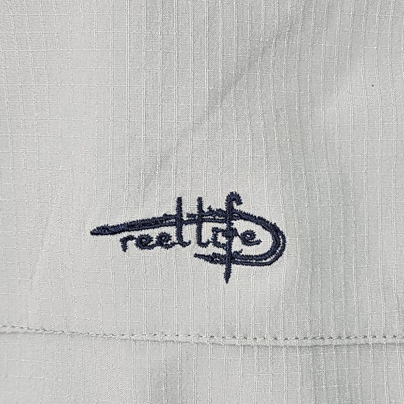 Reel Life Shirt Mens 2XL Button Front Vented Fishing Outdoor Gray Long Sleeves - Picture 10 of 16